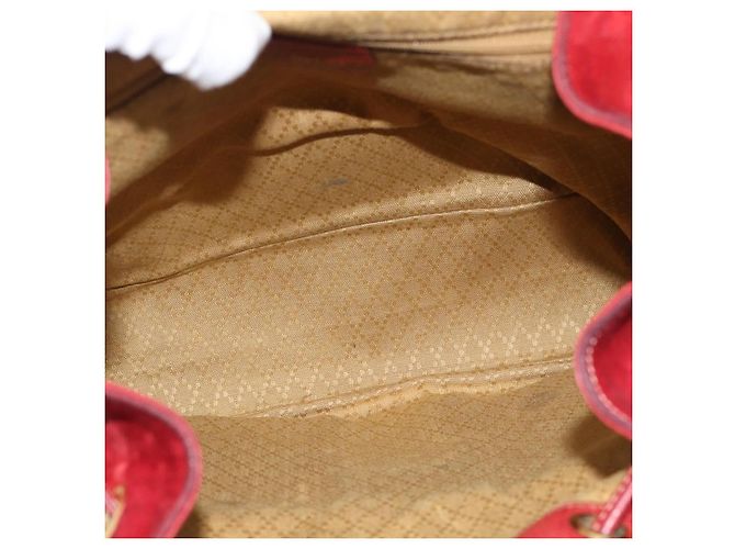Gucci Vintage Bamboo Wildleder Medium Rot - Ansicht 5