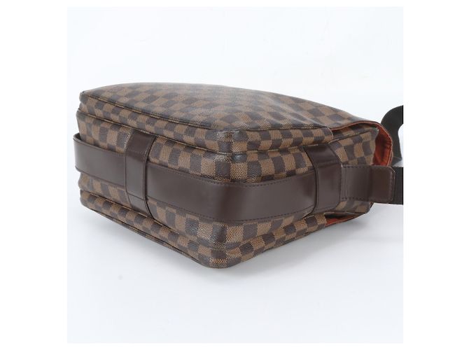 Borsa a tracolla in pelle Louis Vuitton Damier Naviglio Marrone - vista 4