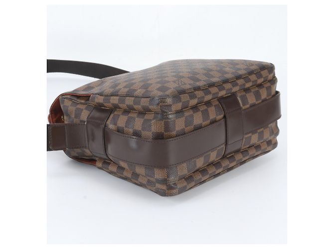 Borsa a tracolla in pelle Louis Vuitton Damier Naviglio Marrone - vista 5