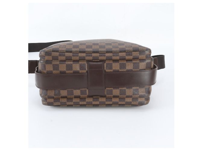 Borsa a tracolla in pelle Louis Vuitton Damier Naviglio Marrone - vista 6
