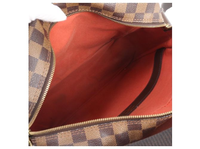 Borsa a tracolla in pelle Louis Vuitton Damier Naviglio Marrone - vista 7