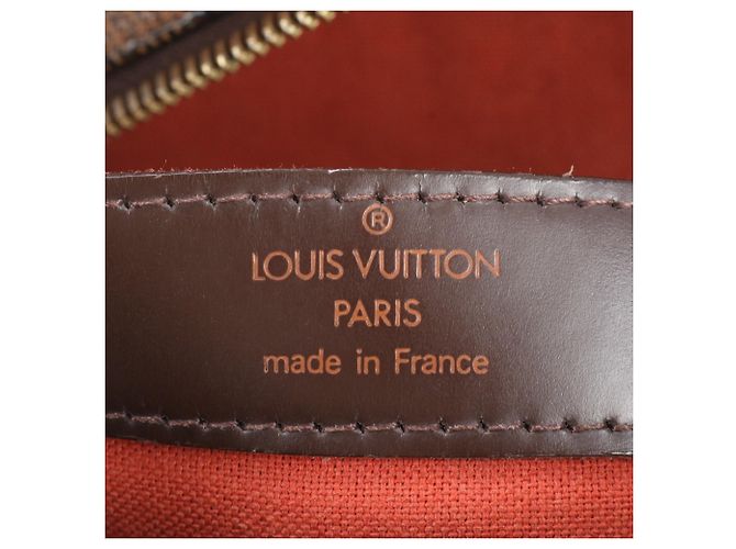 Borsa a tracolla in pelle Louis Vuitton Damier Naviglio Marrone - vista 8