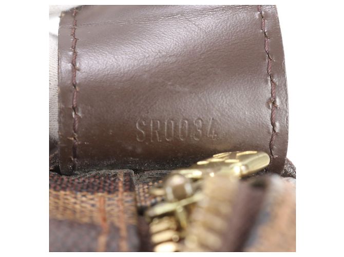 Borsa a tracolla in pelle Louis Vuitton Damier Naviglio Marrone - vista 9