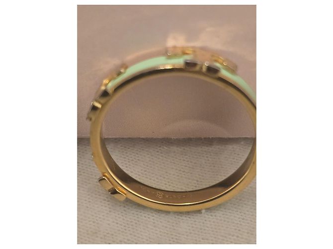 Tory Burch T Logo Ring in Gold und Aqua Emaille Golden Hellgrün - Ansicht 3