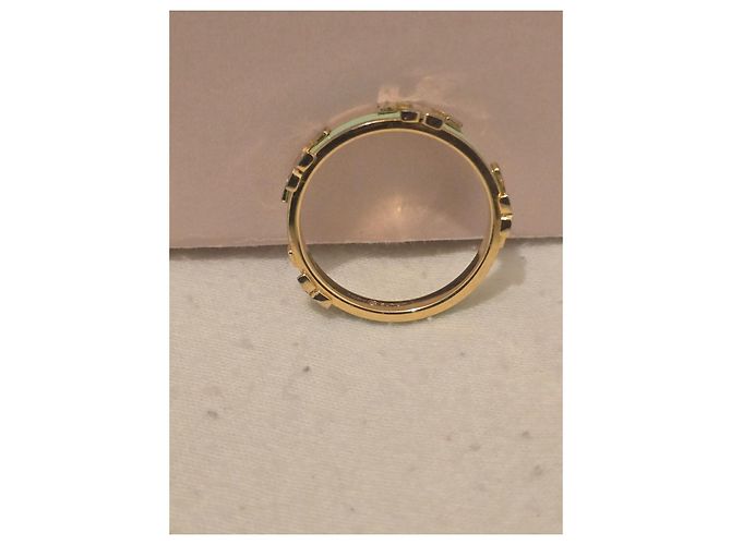 Tory Burch T Logo Ring in Gold und Aqua Emaille Golden Hellgrün - Ansicht 4