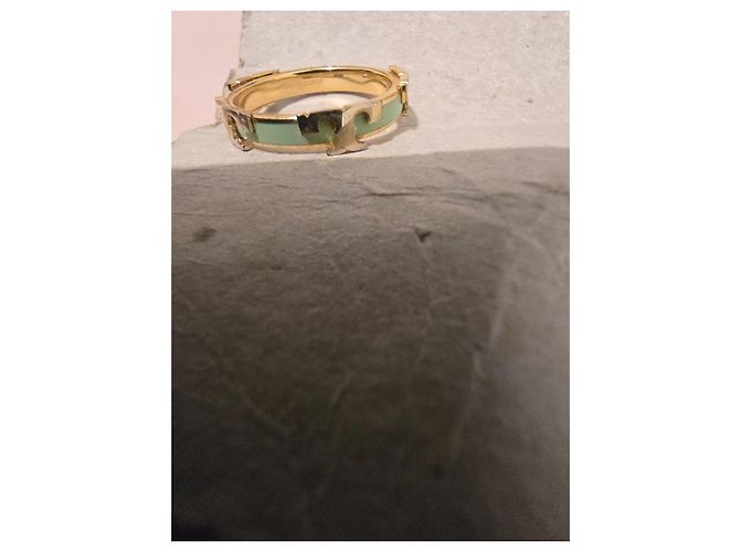 Tory Burch T Logo Ring in Gold und Aqua Emaille Golden Hellgrün - Ansicht 5