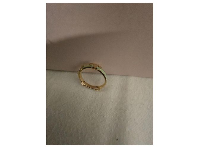 Tory Burch T Logo Ring in Gold und Aqua Emaille Golden Hellgrün - Ansicht 7