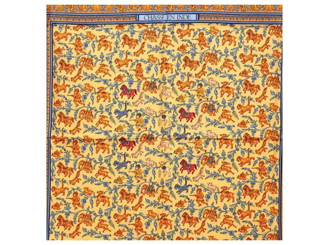 Hermès Hermes Carre 90 CHASSE EN INDE Sciarpa Arancione - vista 2