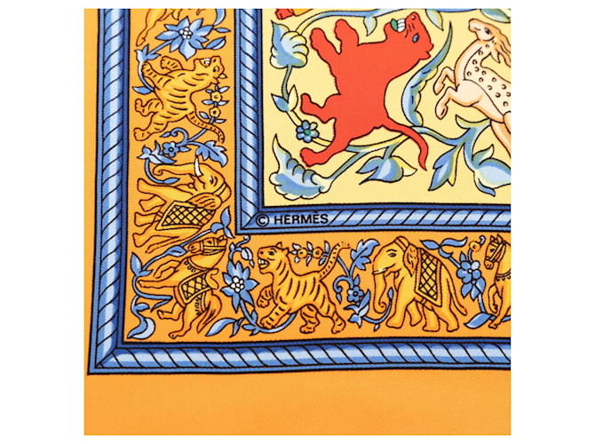 Hermès Hermes Carre 90 CHASSE EN INDE Sciarpa Arancione - vista 3