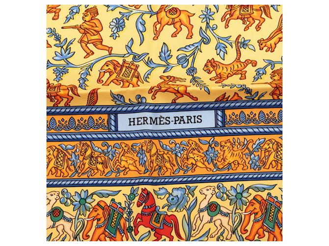 Hermès Hermes Carre 90 CHASSE EN INDE Sciarpa Arancione - vista 4