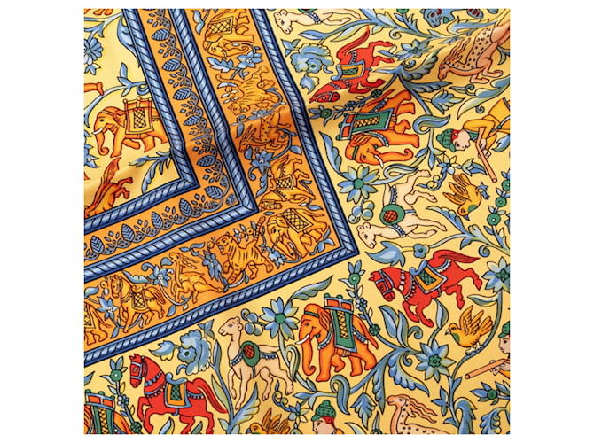Hermès Hermes Carre 90 CHASSE EN INDE Sciarpa Arancione - vista 6
