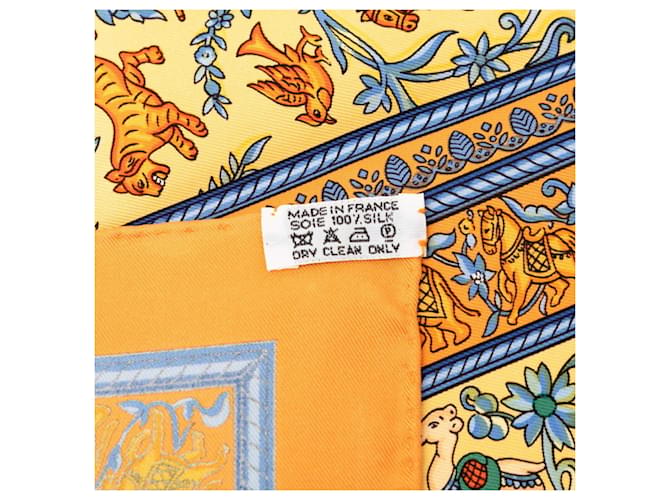 Hermès Hermes Carre 90 CHASSE EN INDE Sciarpa Arancione - vista 7