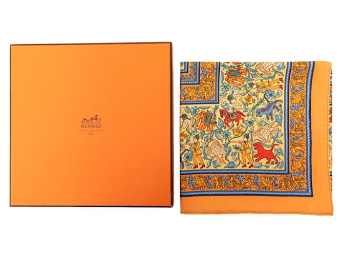 Hermès Hermes Carre 90 CHASSE EN INDE Sciarpa Arancione - vista 8