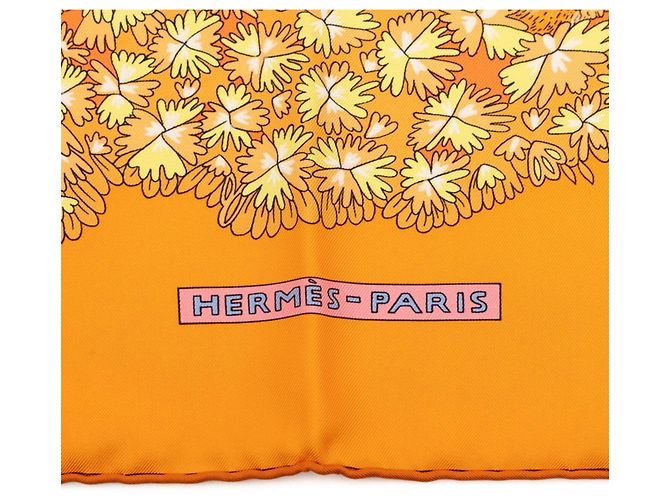 Hermès Sciarpa Hermes Carre 90 Ombres et Lumieres Arancione - vista 4