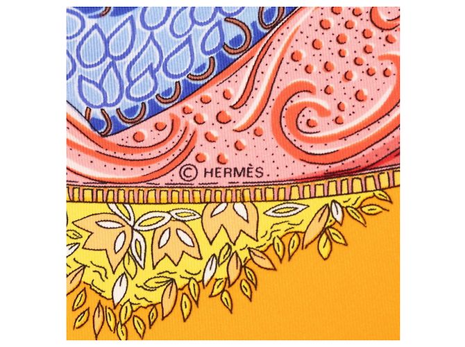 Hermès Sciarpa Hermes Carre 90 Ombres et Lumieres Arancione - vista 5