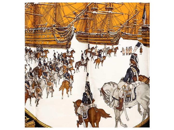 Hermès Sciarpa Carré 90 Hermes Marine et Cavalerie Nero - vista 2