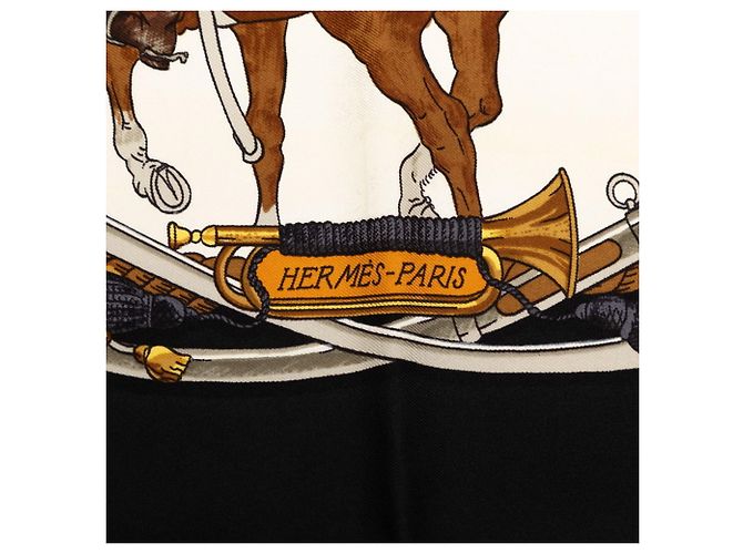 Hermès Sciarpa Carré 90 Hermes Marine et Cavalerie Nero - vista 6