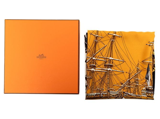 Hermès Sciarpa Carré 90 Hermes Marine et Cavalerie Nero - vista 8