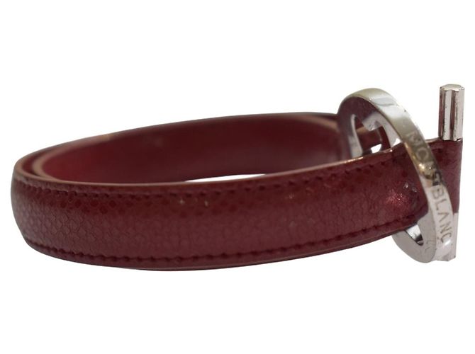 Montblanc Bracciale Cuff in Pelle di Lucertola Rossa e Argento 925 Rosso - vista 5