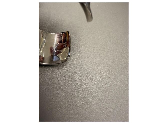Montblanc Bracciale Cuff in Pelle Saffiano e Argento 925 Nero - vista 11