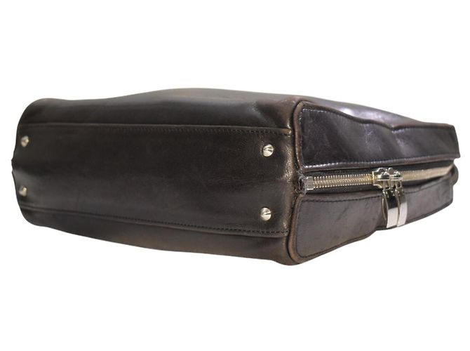 Montblanc Borsa Bowling Pelle Liscia Nera Nero - vista 10
