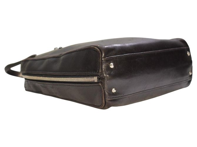 Montblanc Borsa Bowling Pelle Liscia Nera Nero - vista 11