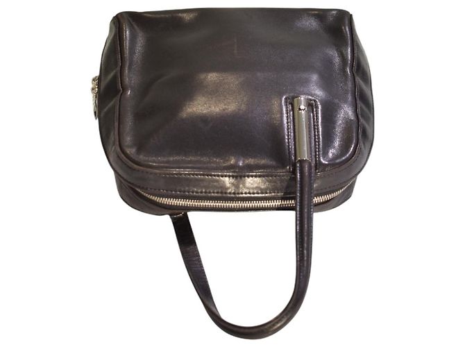 Montblanc Borsa Bowling Pelle Liscia Nera Nero - vista 6