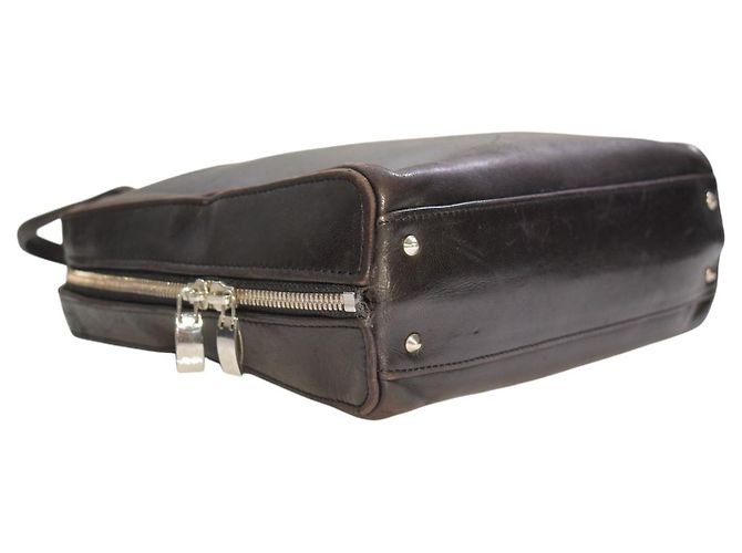 Montblanc Borsa Bowling Pelle Liscia Nera Nero - vista 8