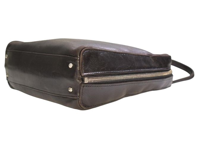 Montblanc Borsa Bowling Pelle Liscia Nera Nero - vista 9
