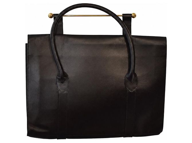 Montblanc Valigetta in pelle liscia nera Nero - vista 3