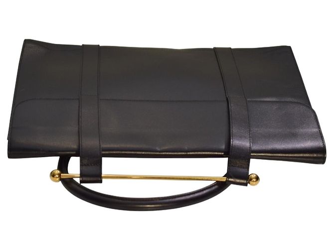 Montblanc Valigetta in pelle liscia nera Nero - vista 6