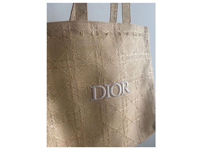 Dior Book Tote in paglia Beige - vista 2