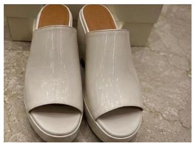 Mules Deva Sézane High Ecru Vernis Wedge Mules Crudo - vista 2
