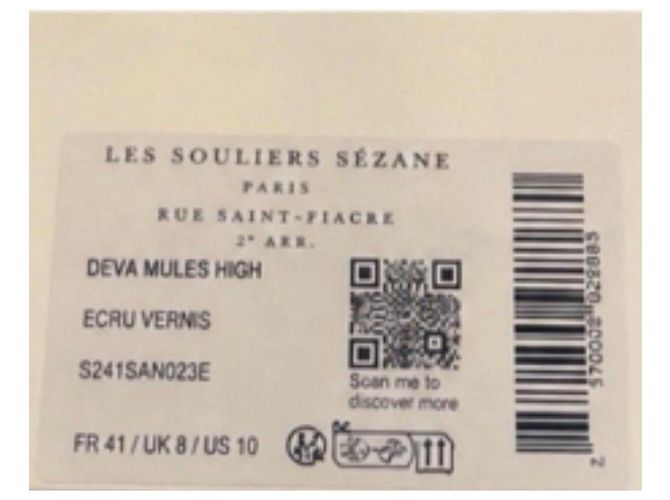 Mules Deva Sézane High Ecru Vernis Wedge Mules Crudo - vista 8