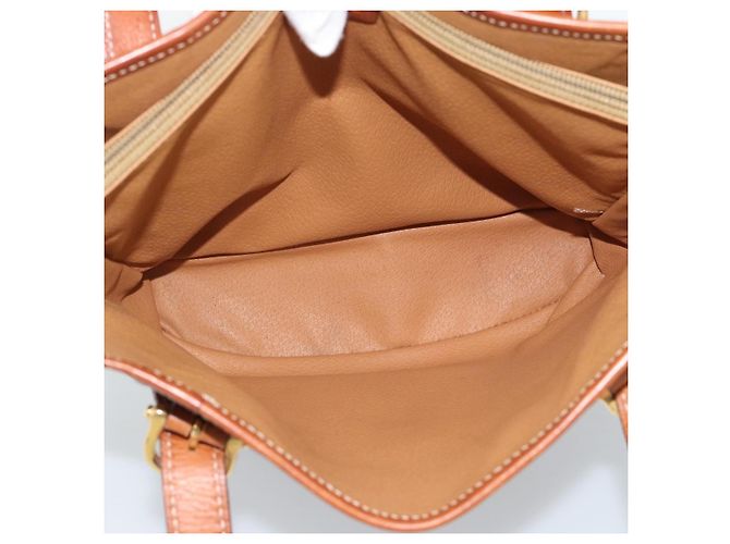 Céline Celine Vintage Macadam Tela e Pelle Marrone - vista 5