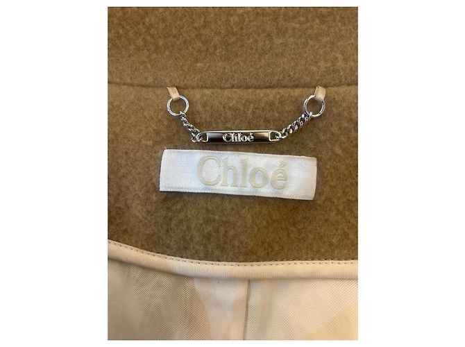 Abrigo capa de mezcla de lana Chloé Camello - vista 11