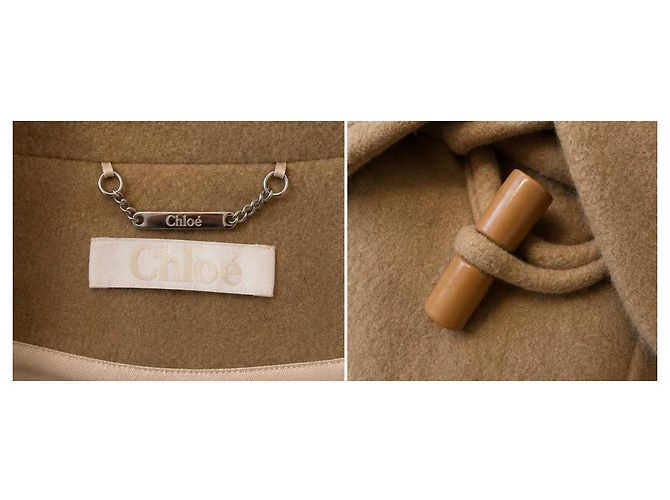 Abrigo capa de mezcla de lana Chloé Camello - vista 5