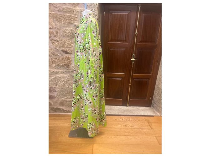 Vestido maxi de algodón estampado Emilio Pucci Negro Rosa Blanco Verde - vista 3