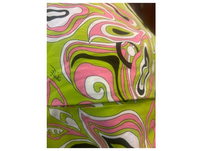 Vestido maxi de algodón estampado Emilio Pucci Negro Rosa Blanco Verde - vista 6
