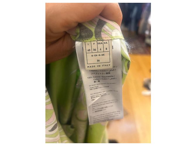 Vestido maxi de algodón estampado Emilio Pucci Negro Rosa Blanco Verde - vista 8