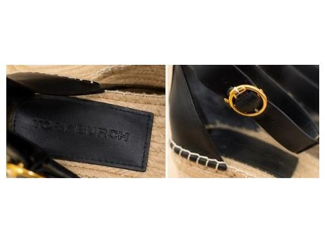 Sandali espadrilles con zeppa da 110mm Tory Burch Marion Nero - vista 7