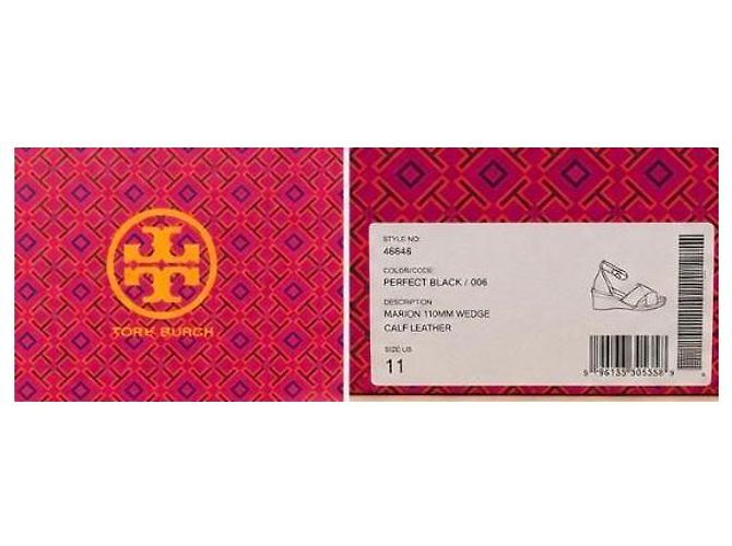 Sandali espadrilles con zeppa da 110mm Tory Burch Marion Nero - vista 8