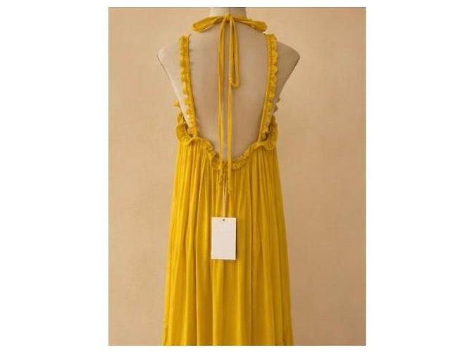Gelbes Maxikleid mit Rüschen von Ulla Johnson - Ansicht 5