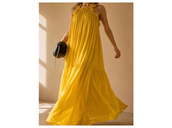 Gelbes Maxikleid mit Rüschen von Ulla Johnson - Ansicht 6