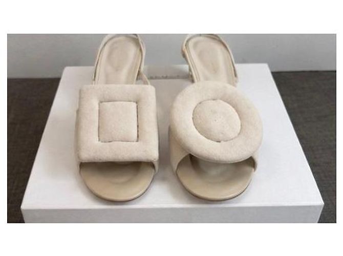 Jacquemus Les Sandales Cuscuni Sandali con tacco Beige - vista 3