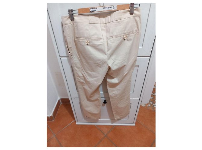 Brunello Cucinelli Pantalones de Algodón Beige - vista 4