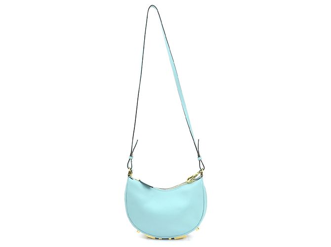 Fendi Schultertasche aus hellblauem Leder - Ansicht 17