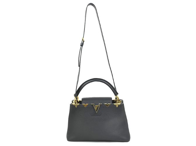 Borsa a tracolla in pelle Louis Vuitton Capucines MM Nero - vista 17