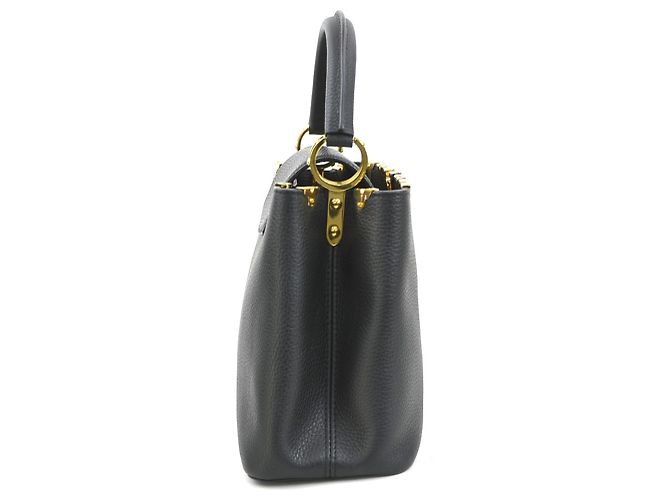 Borsa a tracolla in pelle Louis Vuitton Capucines MM Nero - vista 2