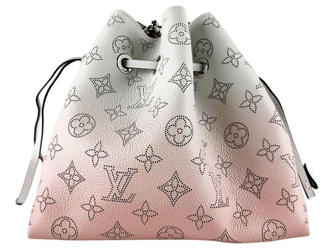 Borsa Louis Vuitton Monogram Mahina Bella Rosa Bianco - vista 3